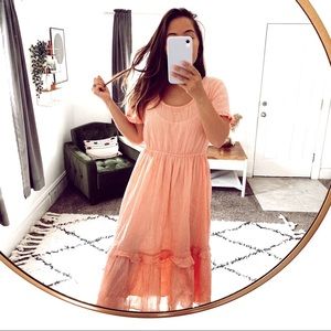 MADEWELL pink gingham dress NWT